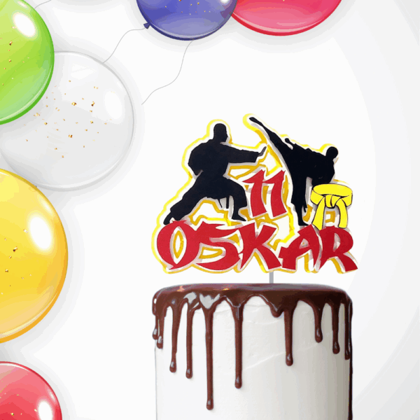 Personalisierter Karate-Gürtel Cake Topper – Für Kampfsport-Fans – Bild 2