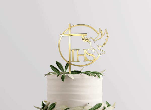 Cake Topper Taube für die Kommunion aus Acryl oder Holz