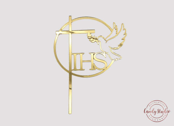 Cake Topper Taube für die Kommunion aus Acryl oder Holz – Bild 2