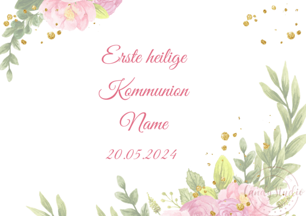 Essbarer Ausdruck für die Kommunion mit Blumenmotiv
