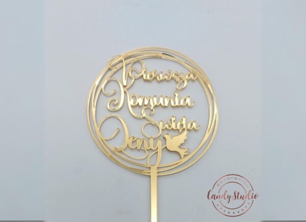 Personalisierter Kommunion/Konfirmation Cake Topper - Runde Form – Bild 4