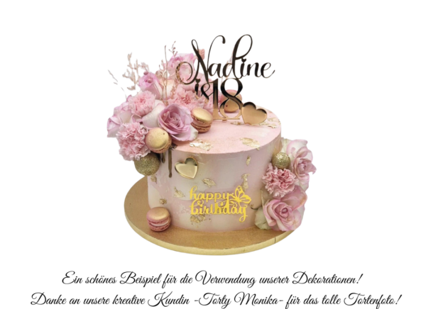 Personalisierter Cake Topper für Geburtstage mit Namen und Zahl – Bild 3