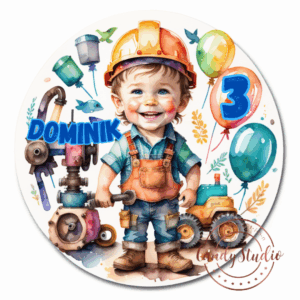 Essbarer Ausdruck "Baumeister-Junge" mit Personalisierung
