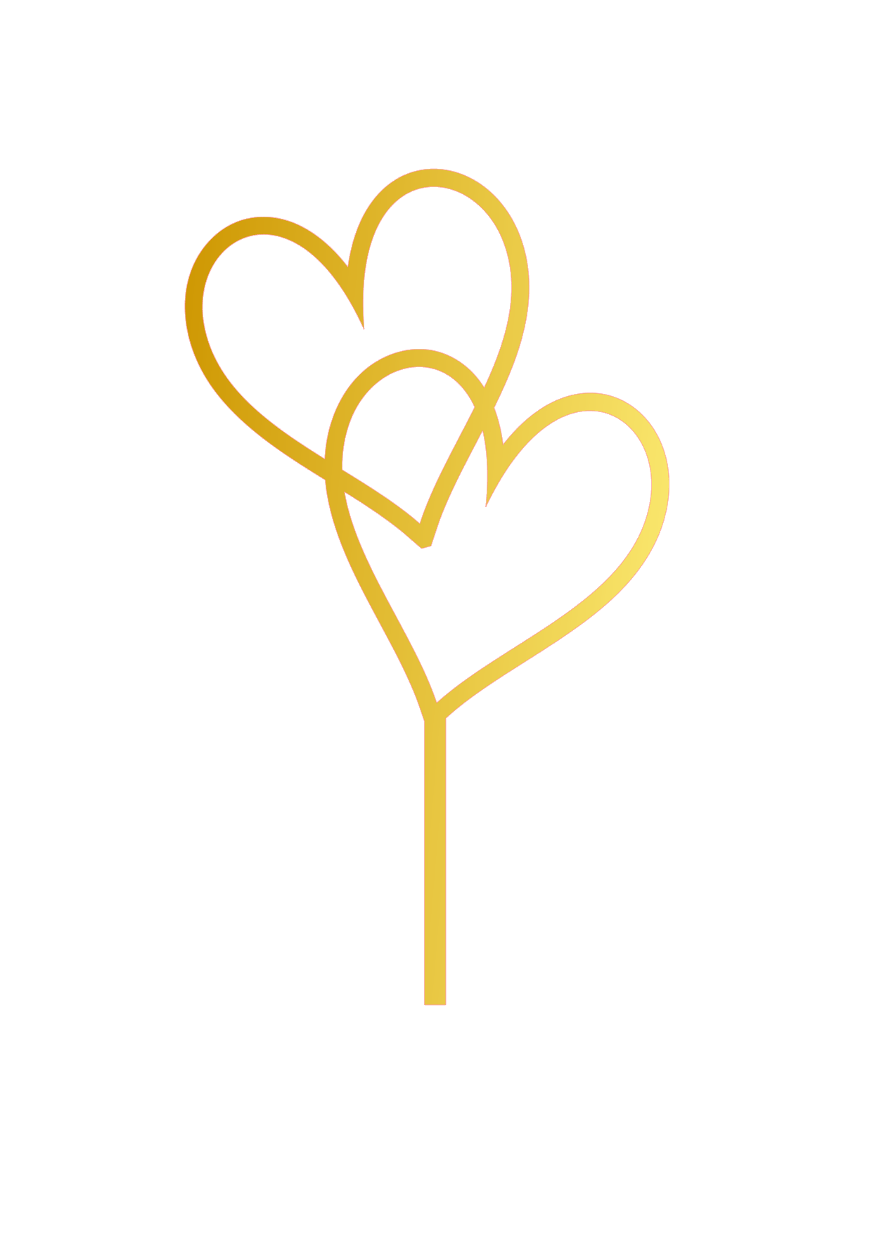 Cake Topper "2 Herzen" – Acryl