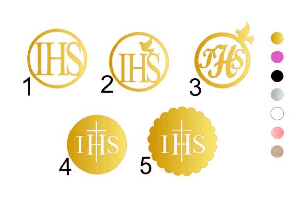 Cake Topper IHS im Kreis – Perfekt für Kommunionstorten
