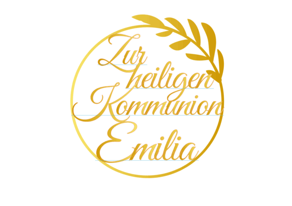 Cake Topper im Kreis – personalisierbarer Schriftzug zur Kommunion, Konfirmation, Firmung oder Taufe