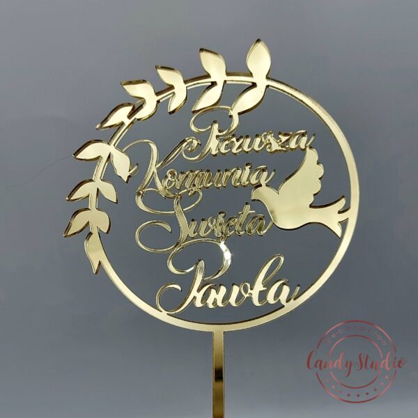 Cake Topper im Kreis – „Zur Kommunion“, „Zur Konfirmation“, „Zur Firmung“ personaliesiert