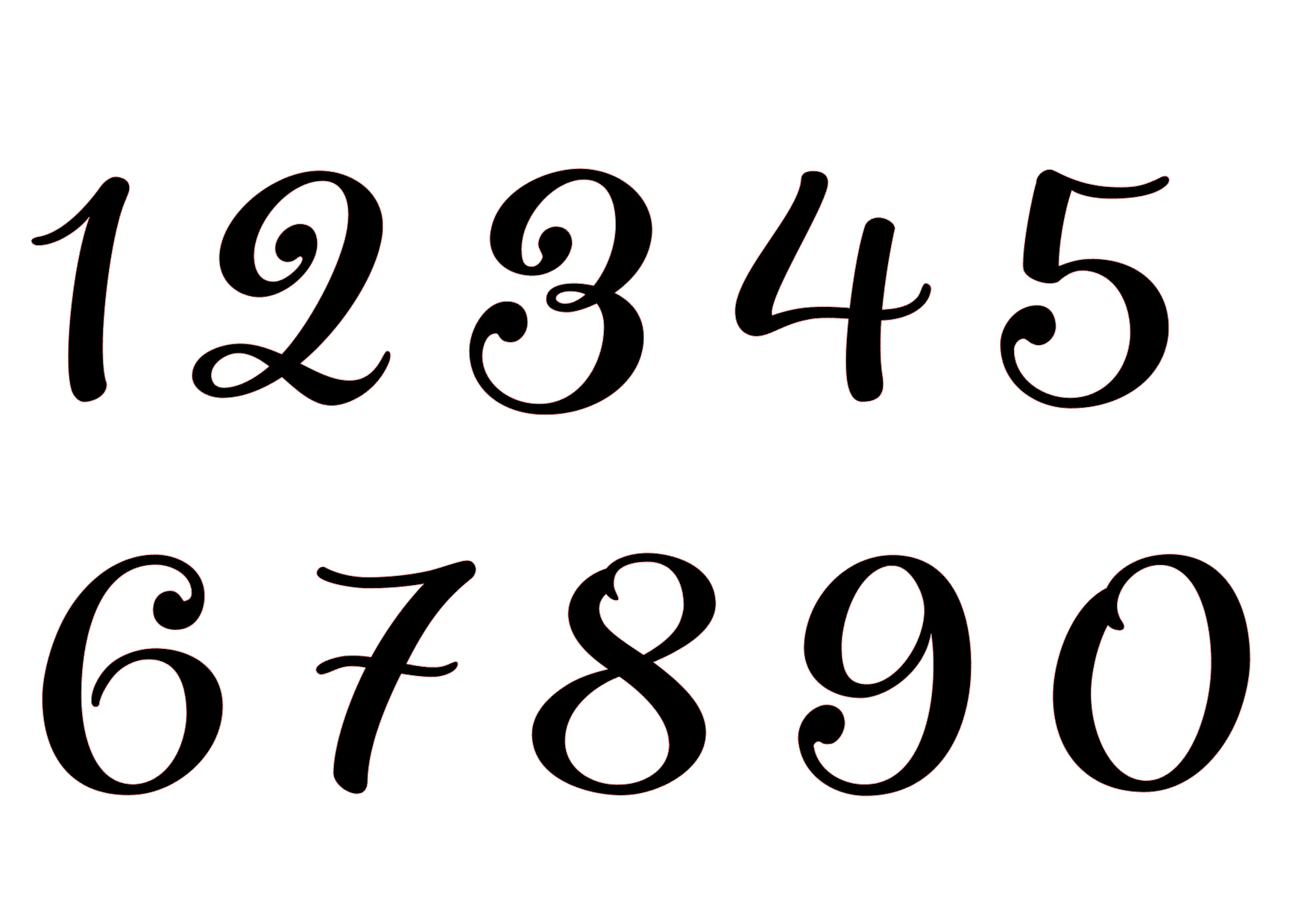 Cake Topper – Zahl 0–9 oder ein Buchstabe aus Papier (verspielte, geschwungene Schrift)