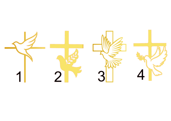 Cake Topper – Kreuz mit Taube (religiöses Symbol für Kommunion oder Firmung)