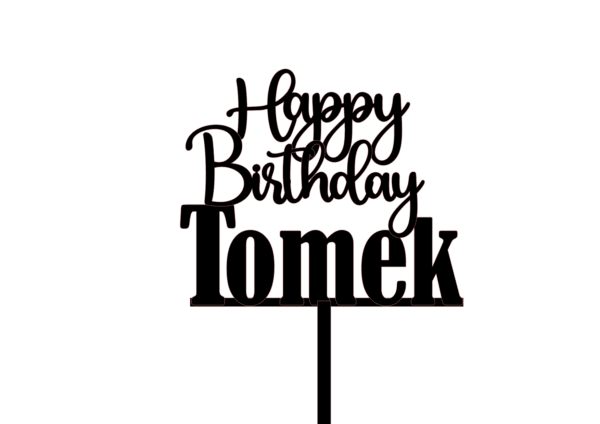 Cake Topper – „Happy Birthday“ + Name (personalisierbar, viele Farben & Größen)
