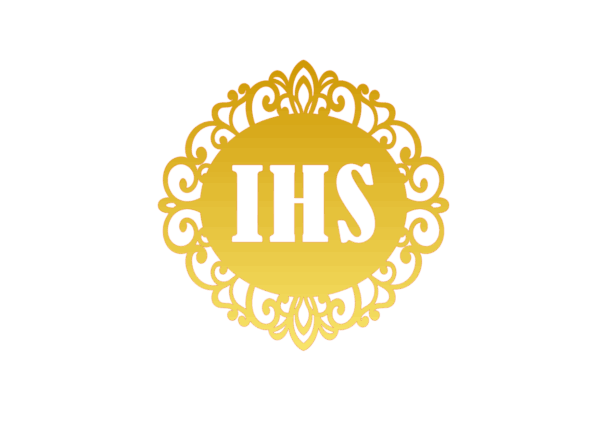 Cake Topper – IHS in reich verzierter ovaler Umrahmung