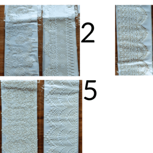 Dekorative Tortenspitze – 3 Streifen in Ivory-Weiß, 5 Designs zur Auswahl