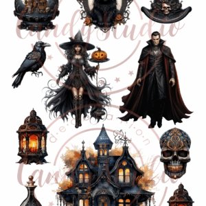 Tortenaufleger – Hexe & Vampir (Gothic Halloween Set)