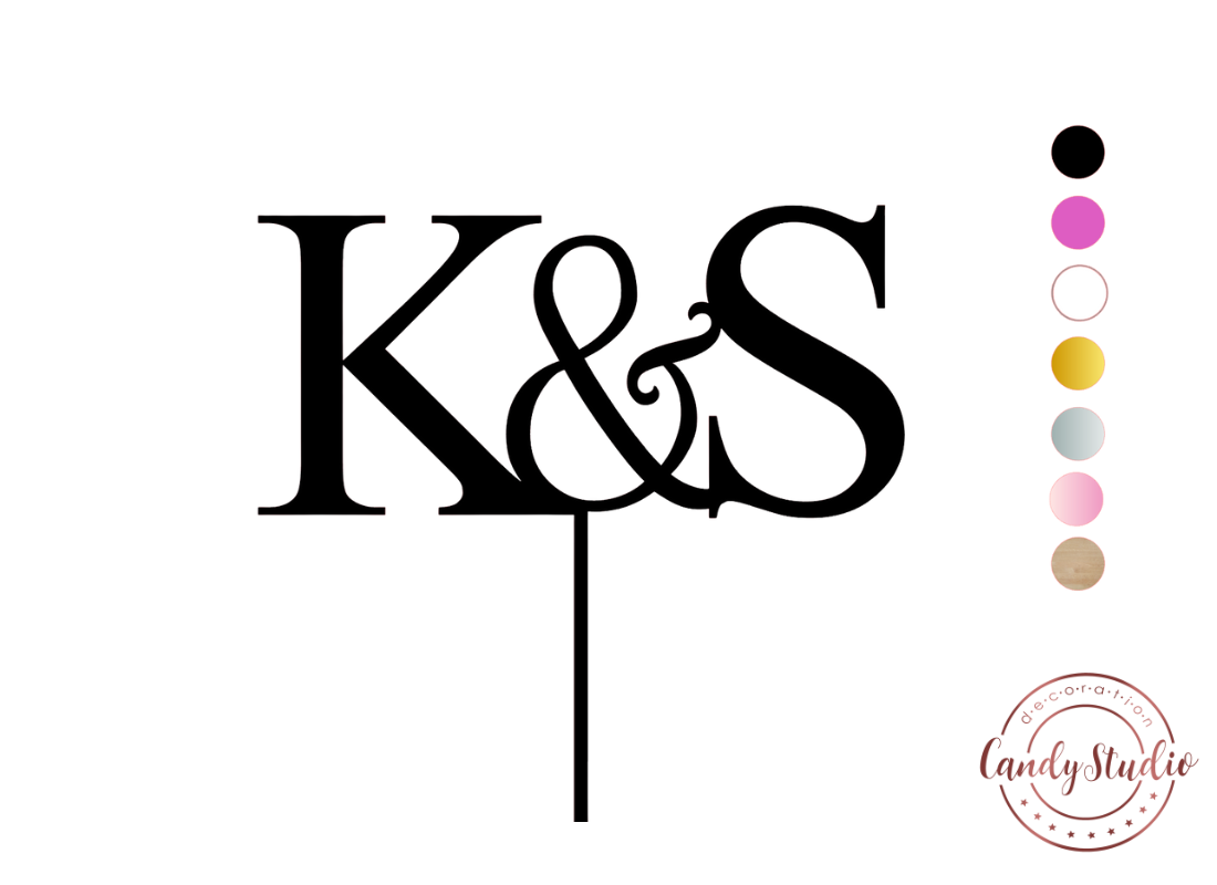 Cake Topper – Initialen mit &-Zeichen