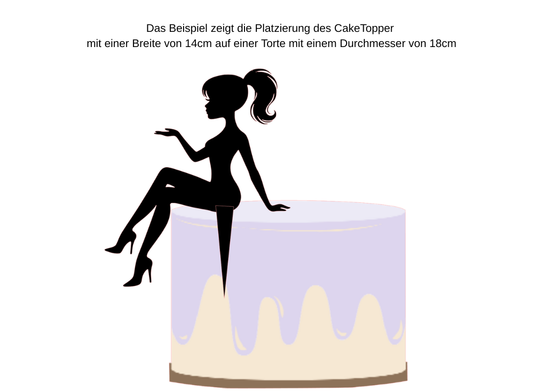 Cake Topper – Frau auf der Torte – Bild 2
