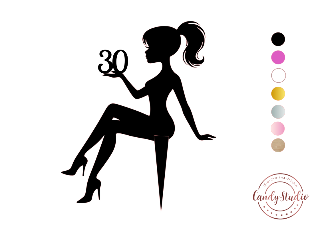 Cake Topper – Frau auf der Torte – Bild 3