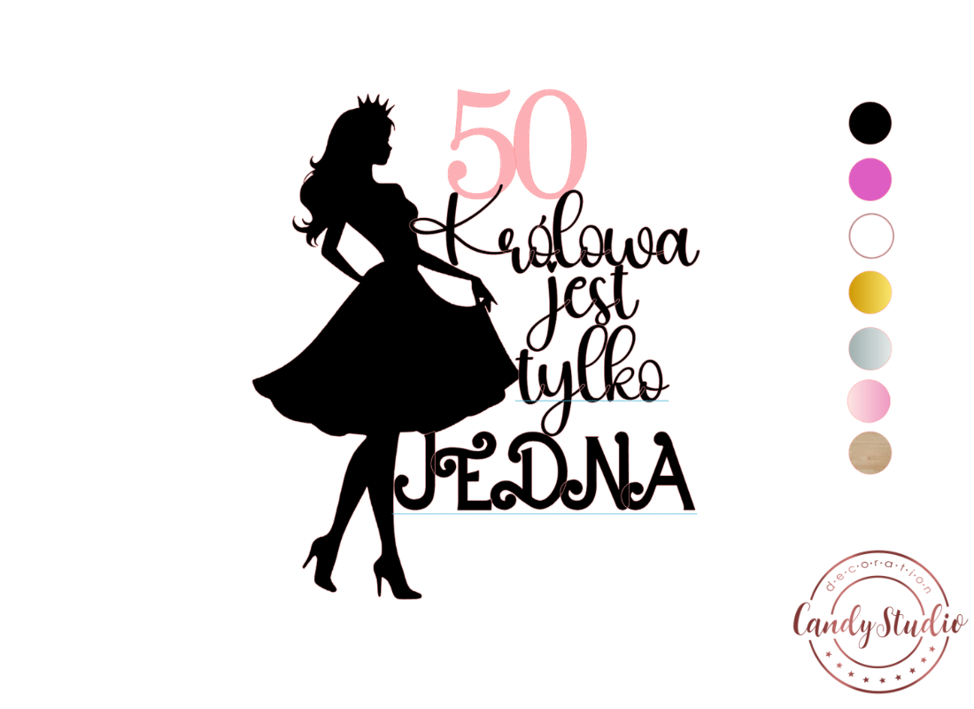 Cake Topper – „Królowa jest tylko jedna” mit Wunschzahl